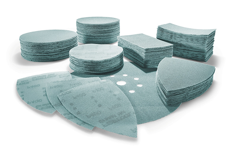 En samling af forskellige slibenet-påsatser