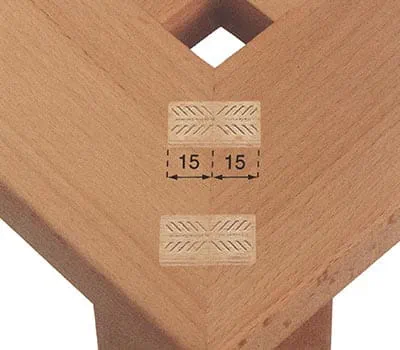 Indstil fræsedybden til 15 mm.