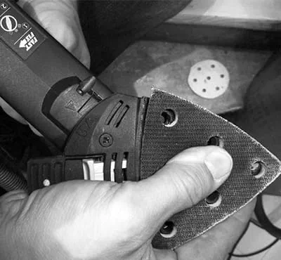 Montering af slibesål