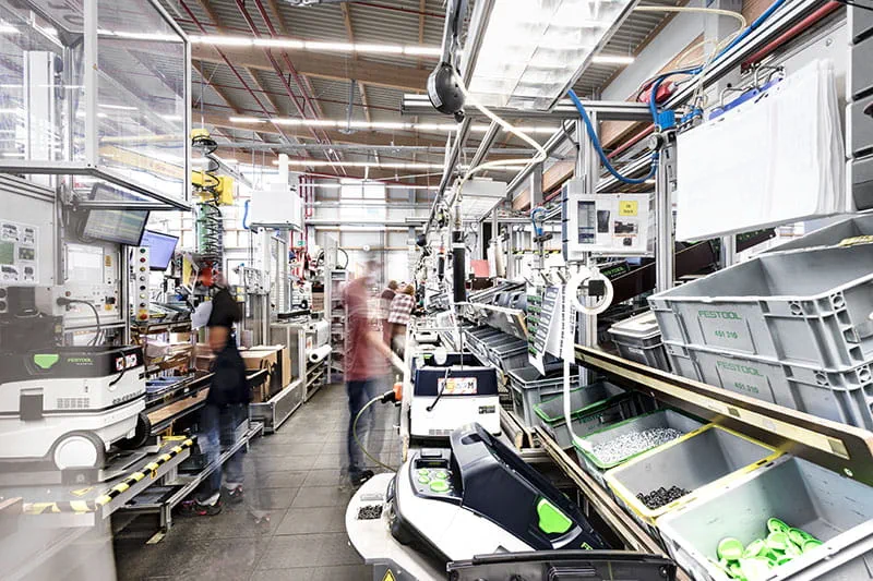 Produktion af støvsugerne fra Festool