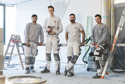 Teamet fra venstre mod højre: Chef Noah Stelzle, Muharrem Kuyucu, Raphael Berg, Moussa Joulo