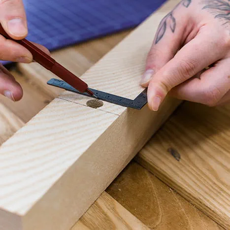 Markering af snitlinjerne