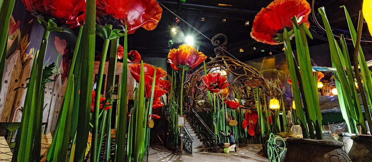 Kulørt malede blomster i Europa-Park