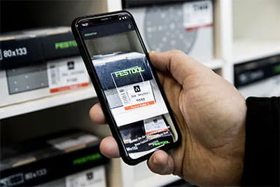 Lagerholdning og -styring foregår via Festool Order app.